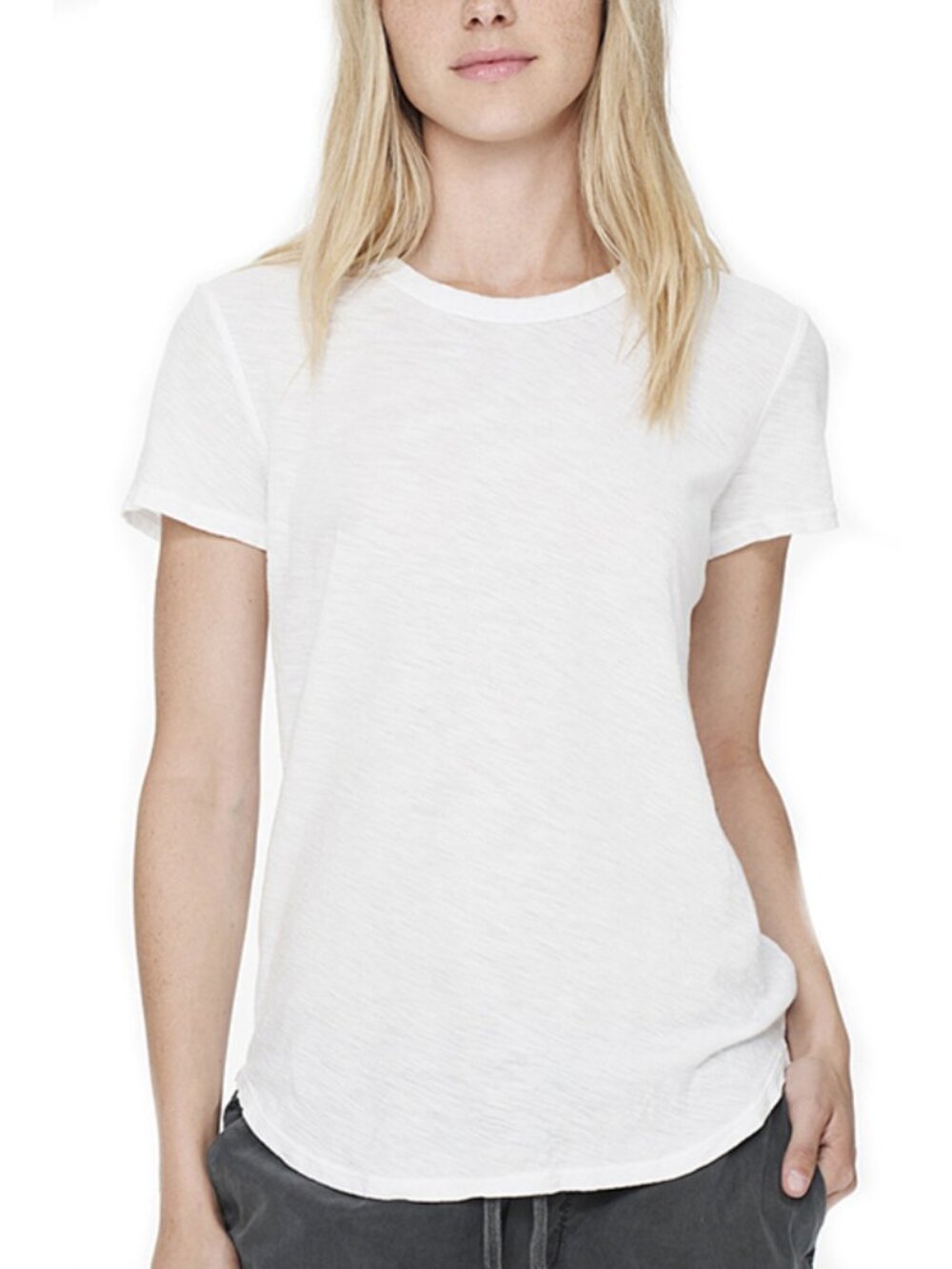 NWT $85 James Perse White Short Sleeve Slub Crewneck Cotton T-Shirt